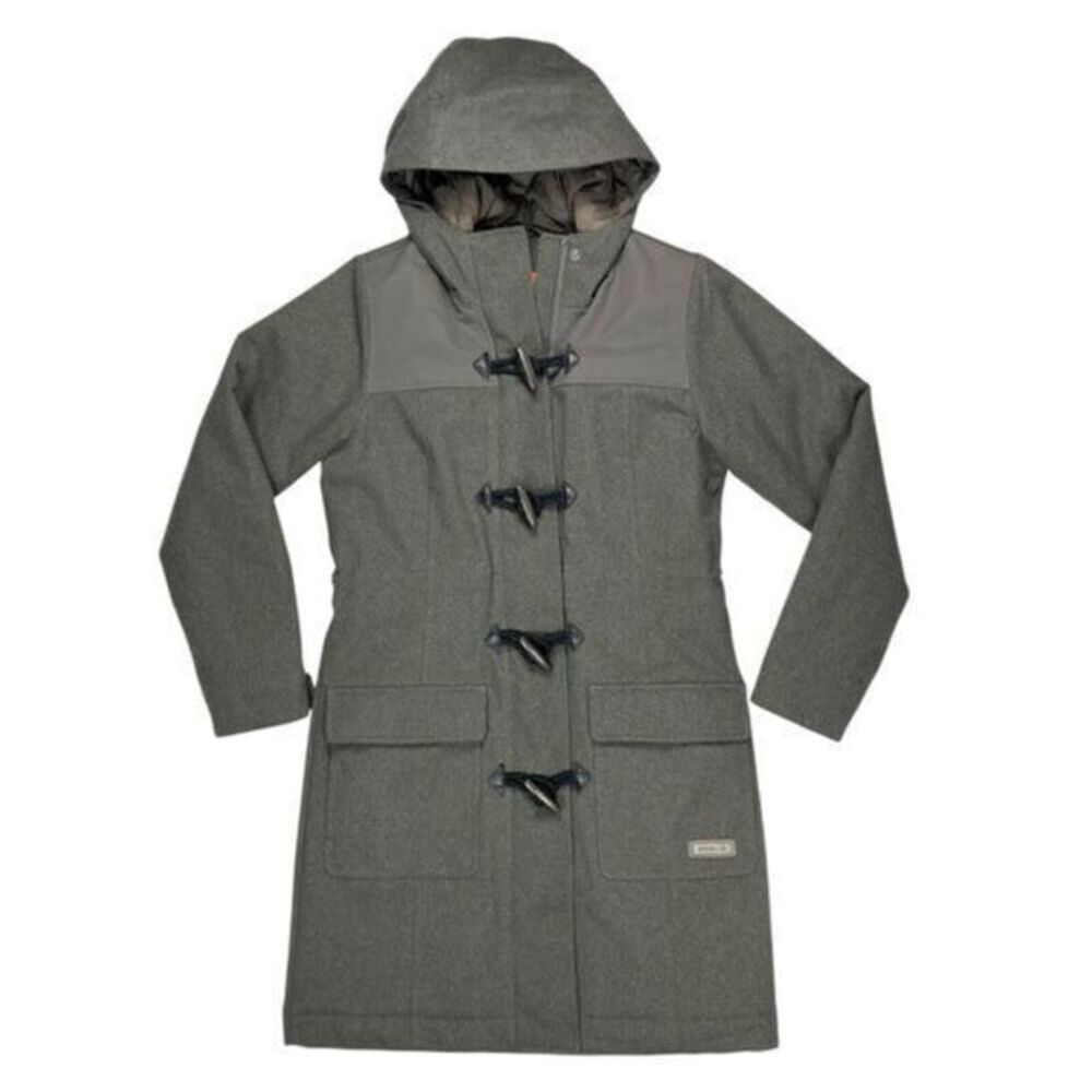 Merrell Select Dry Women Size XS Duffle Coat Full Zip Toggle Hooded Quilted Army
